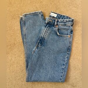 Zara Light Blue Straight Leg Denim Pants